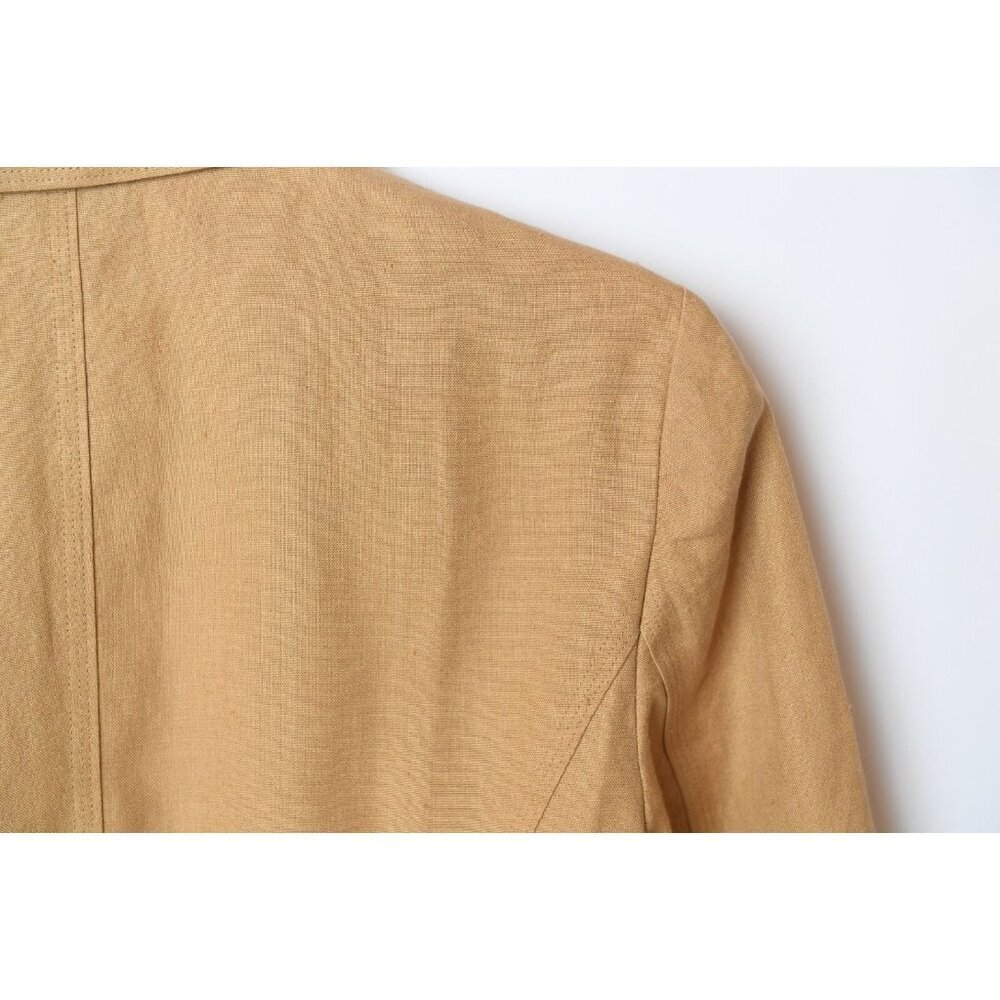 Vintage DKNY Women’s Camel 100% Linen Blazer Jacket Size 8 - Picture 10 of 16
